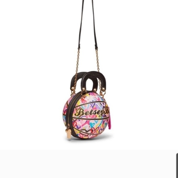 Vintage Betsey Johnson Heart Graffiti Basketball Crossbody/Purse BAG NWT! - Picture 7 of 7